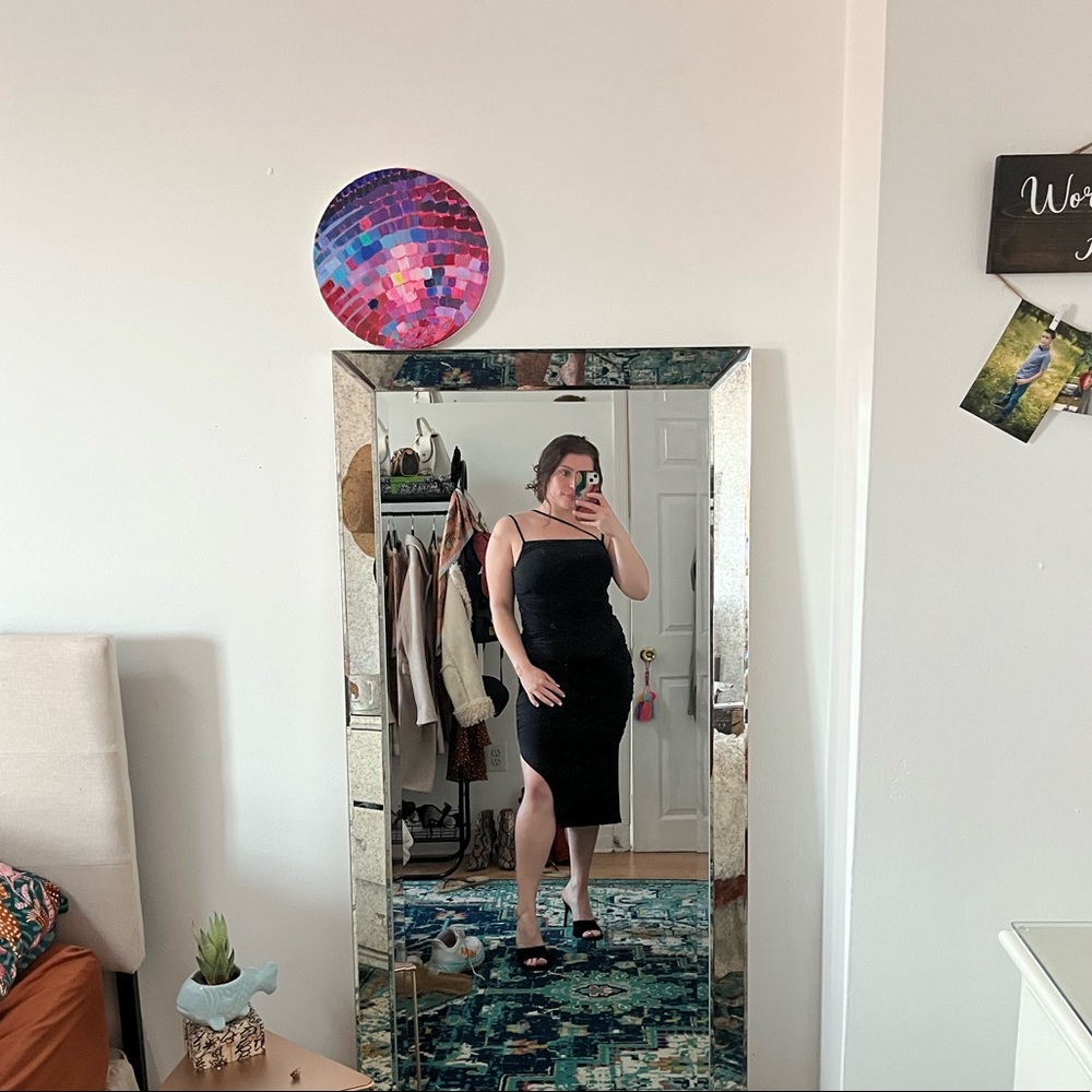 Abercrombie and Fitch Asymmetrical strappy black dress